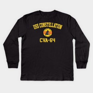 USS Constellation CVA-64 Tonkin Gulf Yacht Club Kids Long Sleeve T-Shirt